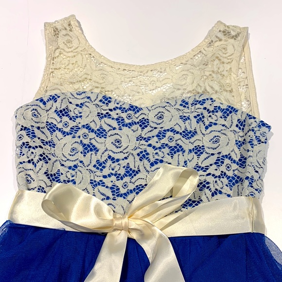 Rare Editions Girls ruffled dress with lace - Picture 2 of 6